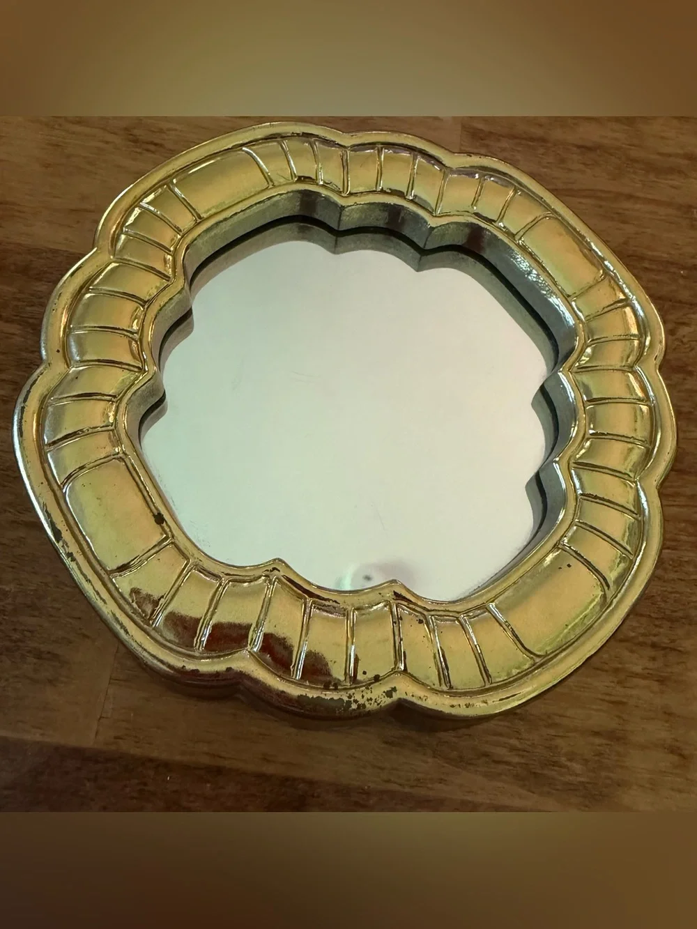 VTG Home Interior Wall Mirrors Set of 3 Gold Tone 18x5 / 7.5x5 / 5x5 Plastic